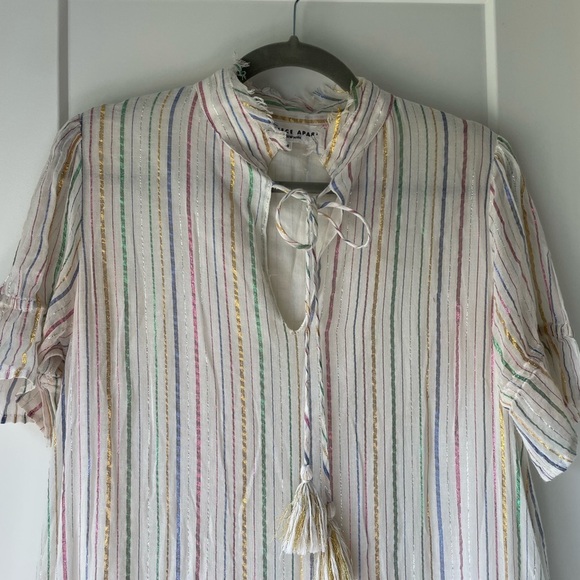 Apiece Apart Striped Metallic Maxi Dress Size 4 - Picture 5 of 14